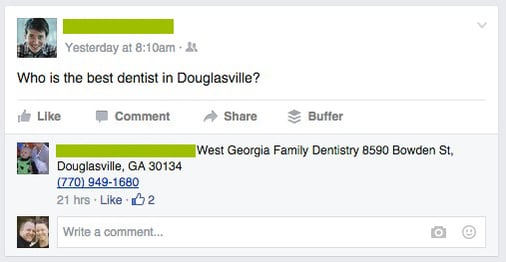 Facebook Local Business Recommendations